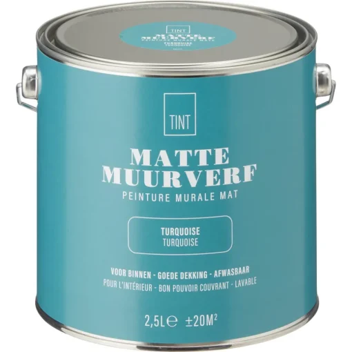 Muurverf Mat Turquoise 2.5 l^ New